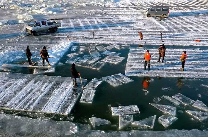 哈爾(ěr)濱冬季采(cai)冰 采冰工(gong)具